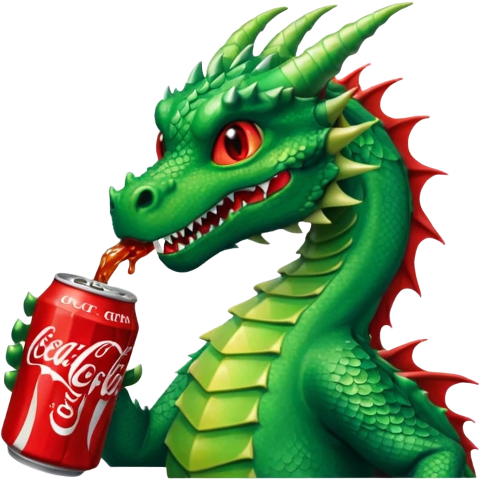 Un dragon tomando coca emoji