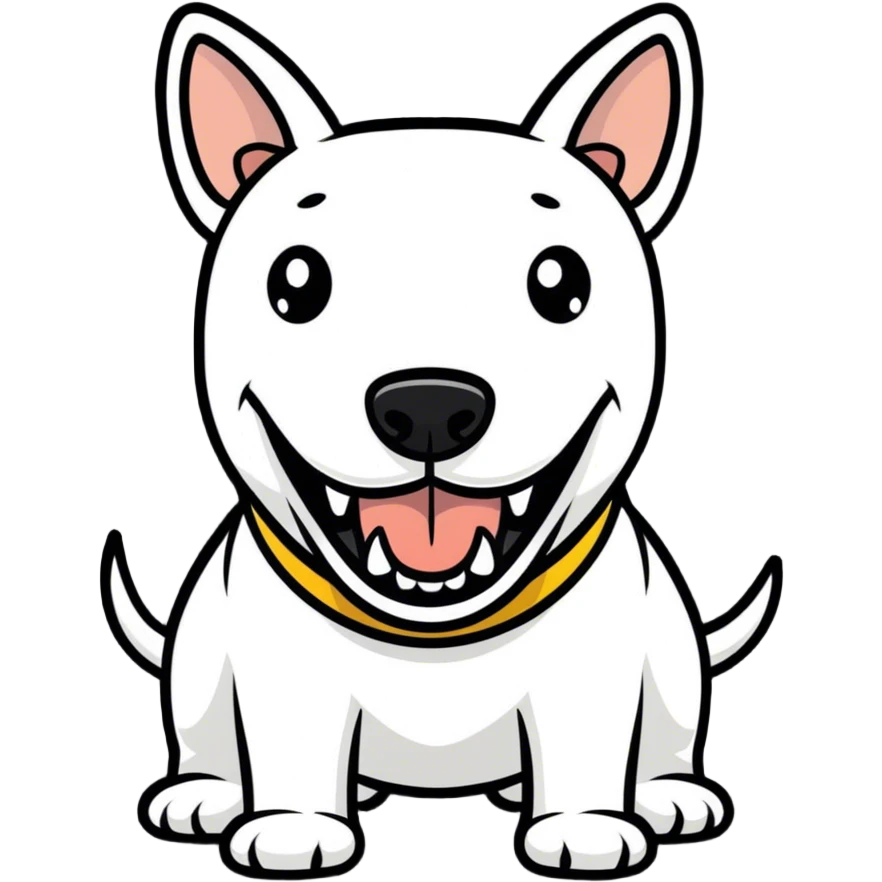 Bull Terrier yelling Surprise! emoji