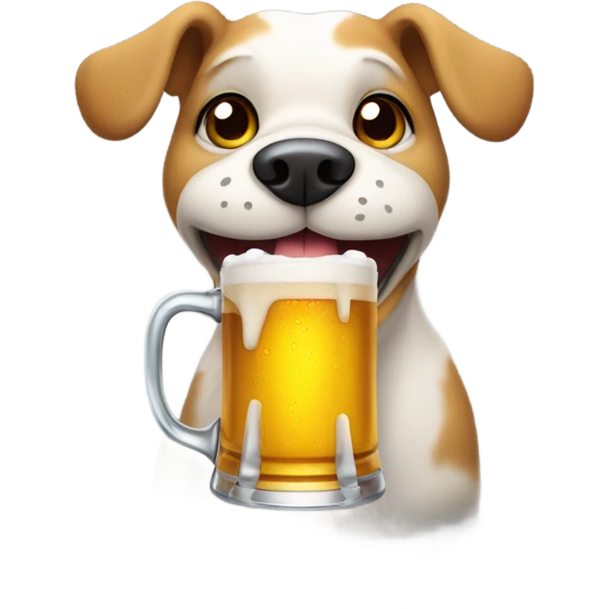 Dog drinking beer emoji