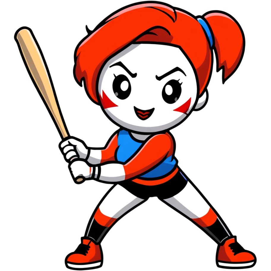 Harley Quinn with her baseball bat emoji