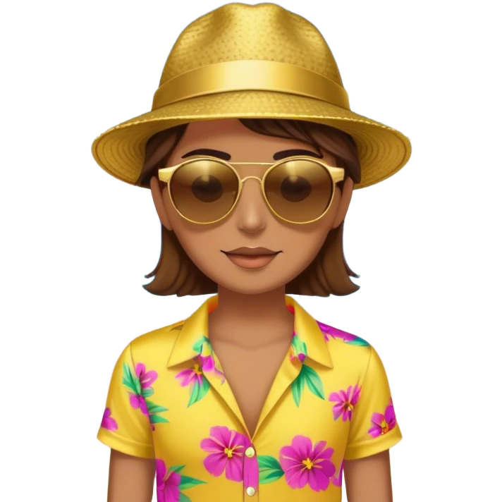 me wearing gold sunglasses on the beach in mallorca emoji