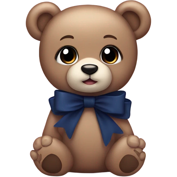 cute navy teddy bear with bows emoji