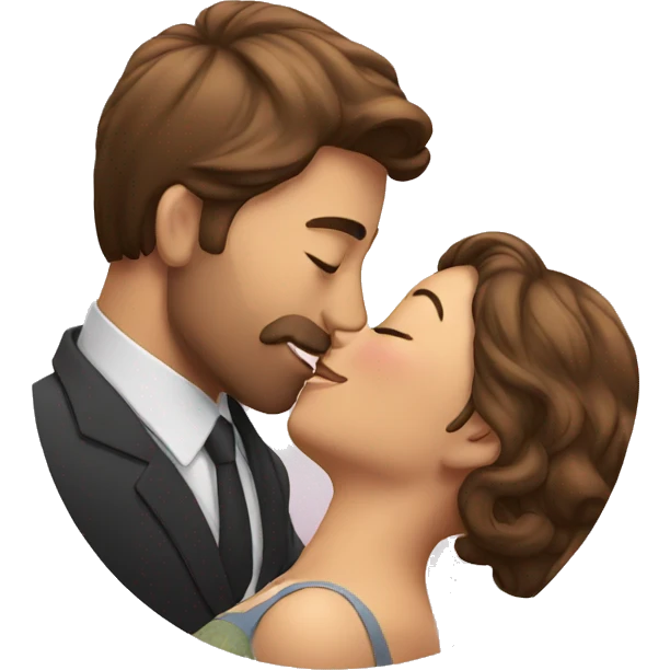 man kissing woman emoji
