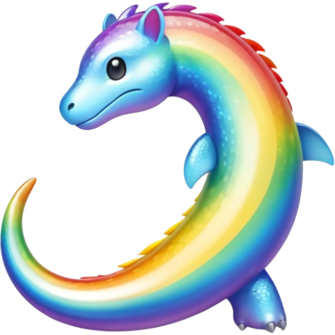 white iridescent rainbow-gradient shiny Fakémon (full body) emoji