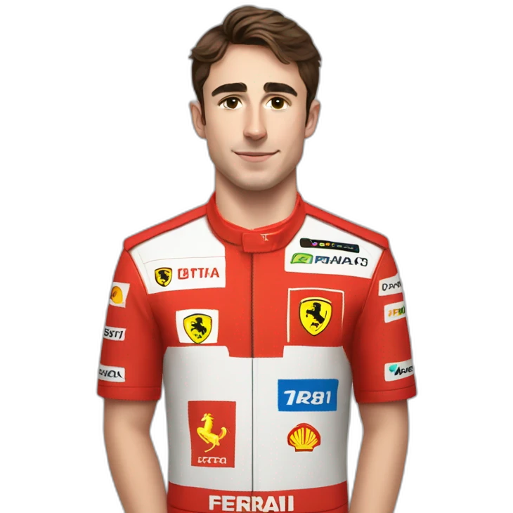 Charles Leclerc wearing a ferrari shirt emoji