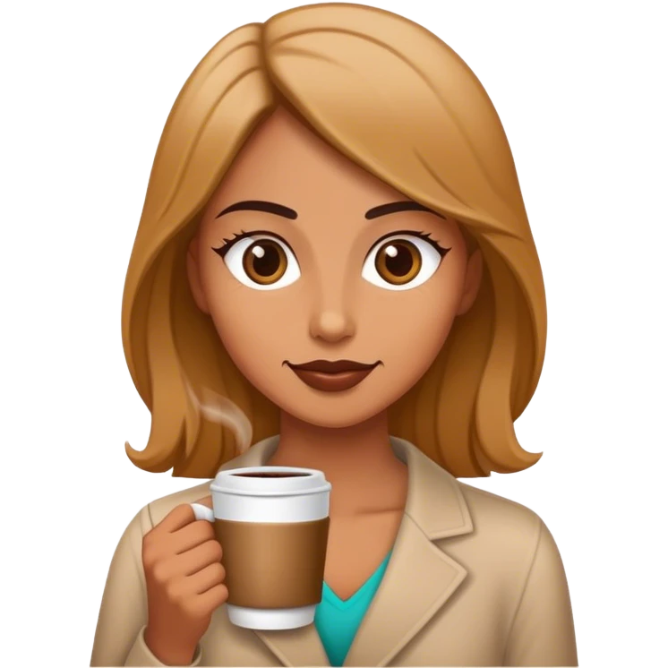woman with coffee emoji