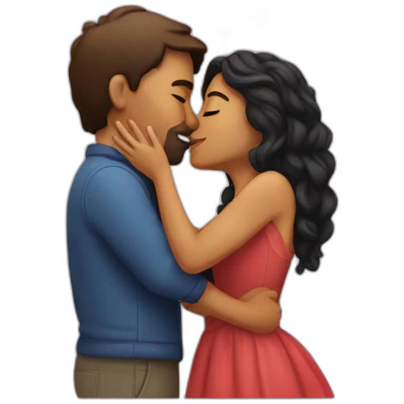 Romantic kiss emoji