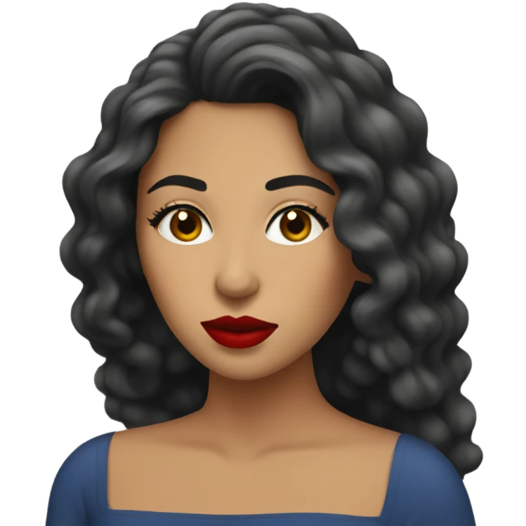 Latina with red lips emoji