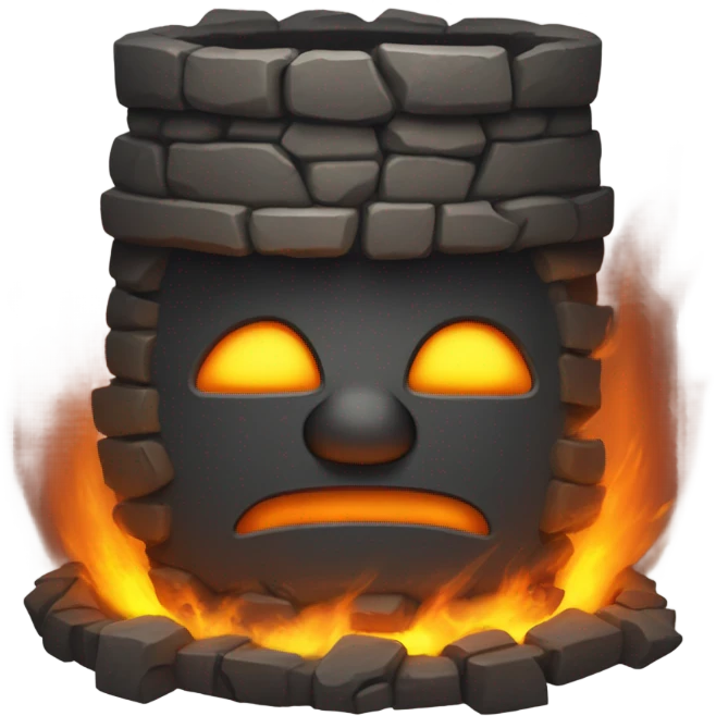 dark iron furnace fire face emoji