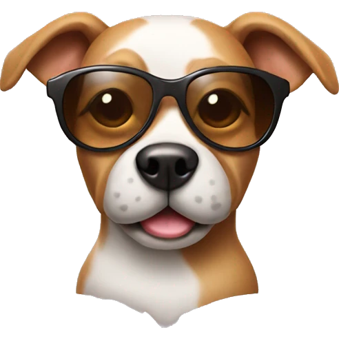 Dog with sunglasses and soy sauce  emoji