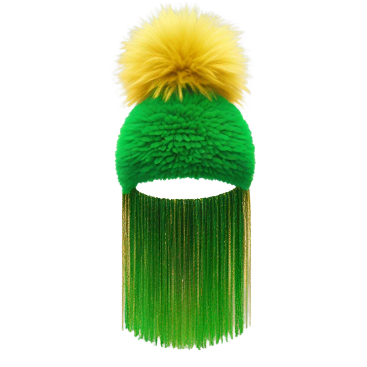 Green and gold Pom Pom  emoji