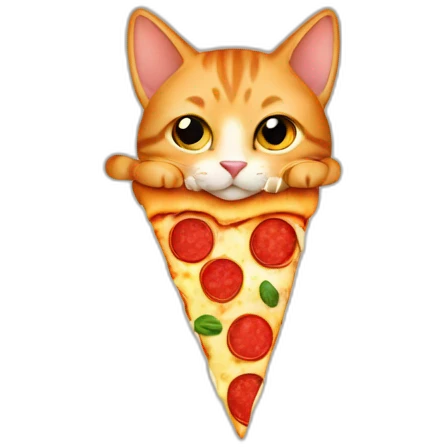 pizza in the shape of cat emoji