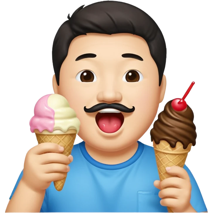 bobby Lee the comedian eating ice cream joyfully emoji