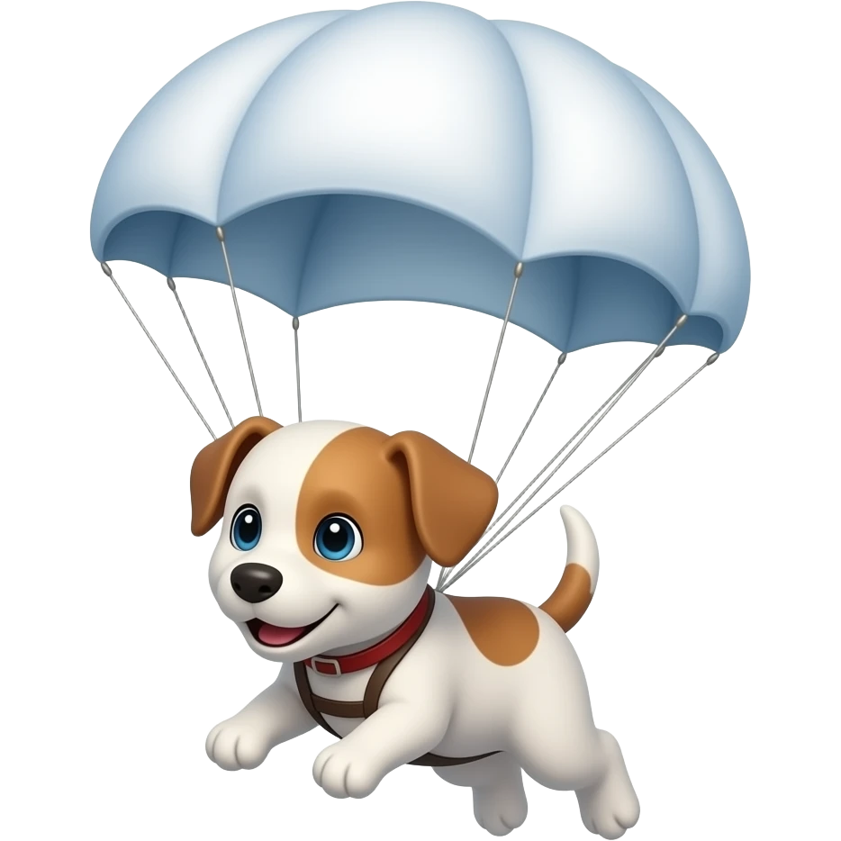 собачка летит снежного парашюта emoji