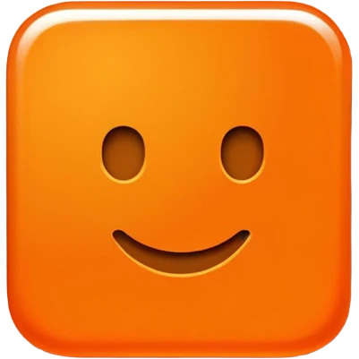 OK text in an orange square with a subtle shadow emoji