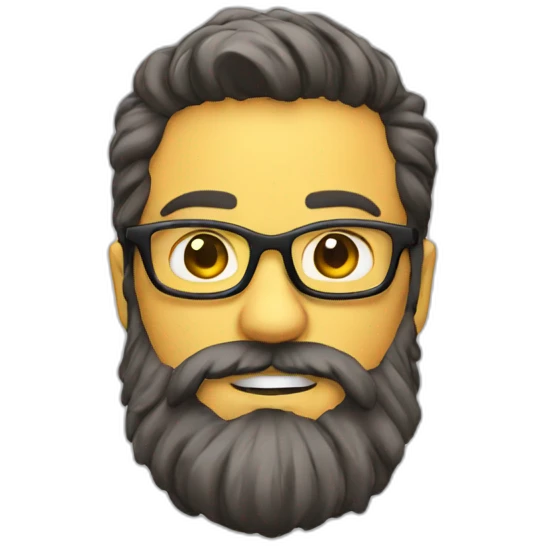 geek with beard emoji