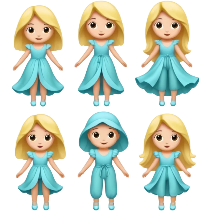 cartoon characters, flowy, fun emoji