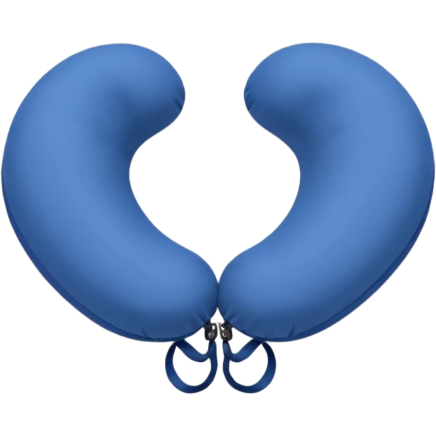 A soft U-shaped travel pillow covered in smooth fabric for cozy neck support. emoji