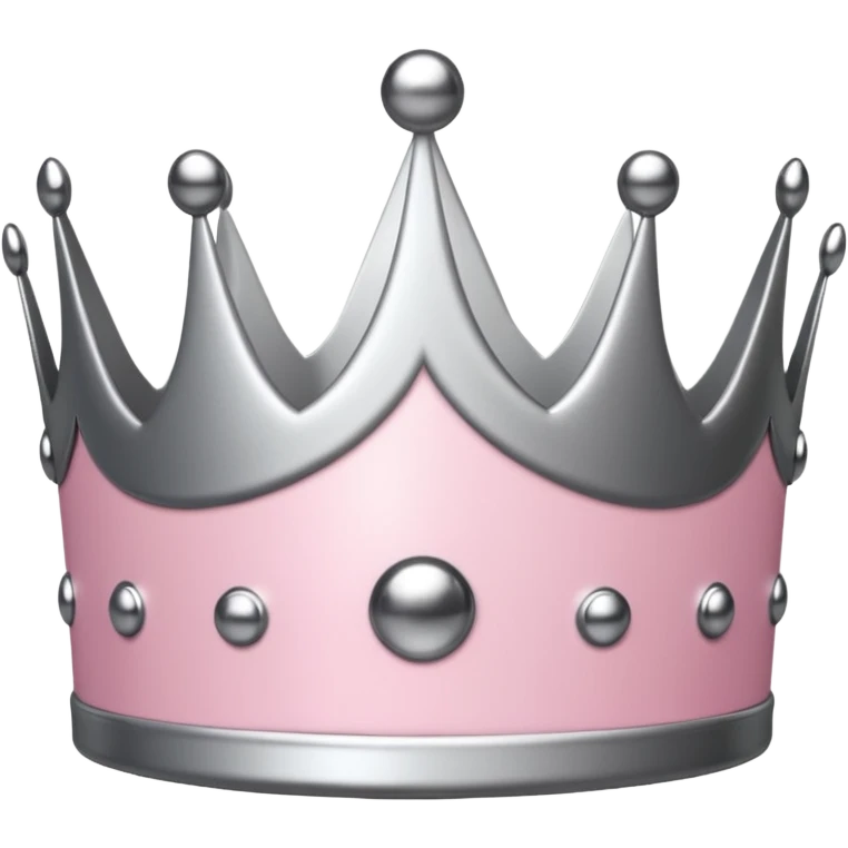 light pink and silver simple crown, round dots on top emoji