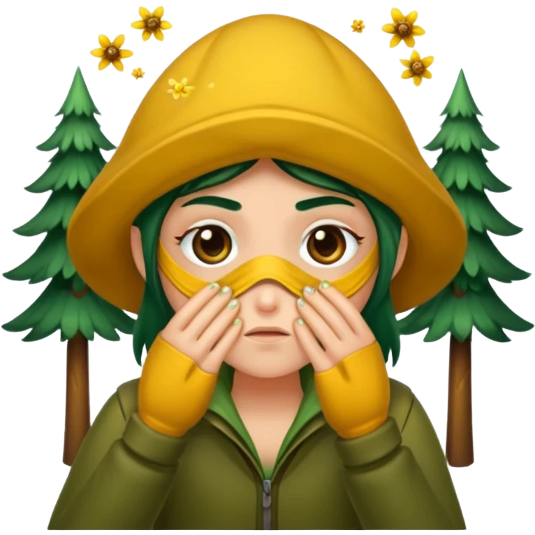 forest rogue rubbing eyes with pollen sparkles emoji