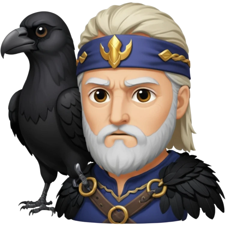 norse god odin with one eyepatch on his left eye and raven on his shoulder emoji