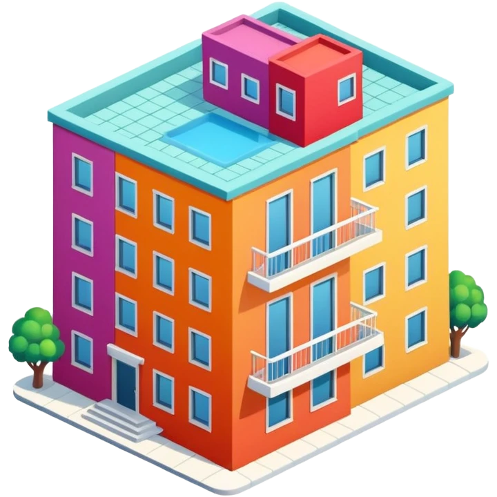 isometric apartment building emoji