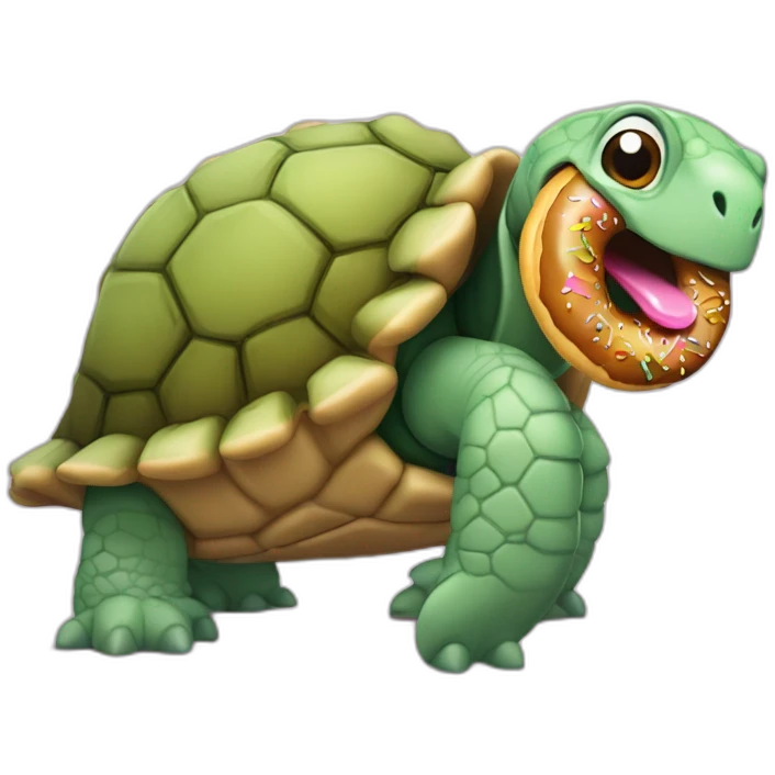 Une tortue avec une carapace en donut  emoji