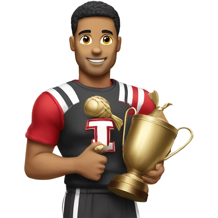 Cornhusker with trophy emoji