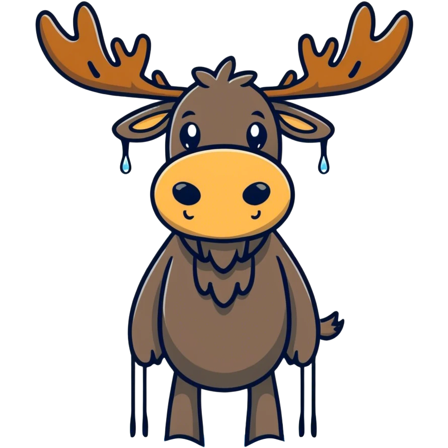 A moose that’s wet emoji