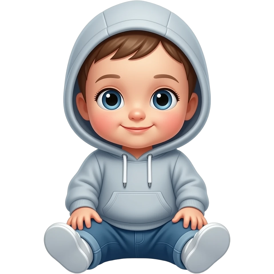 baby sit and wear hoodie emoji