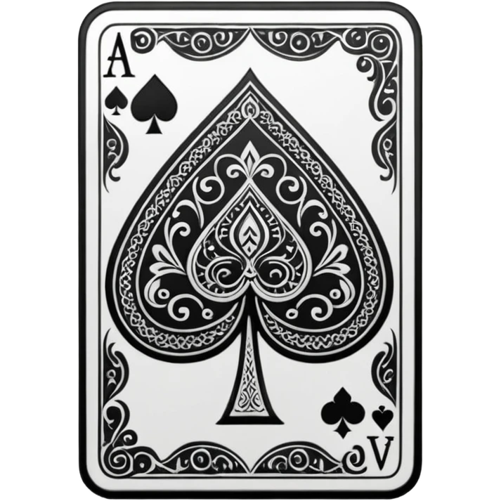 detail shot of card ace of spades emoji