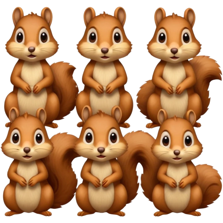 6 squirrels looking and amazed with awe emoji