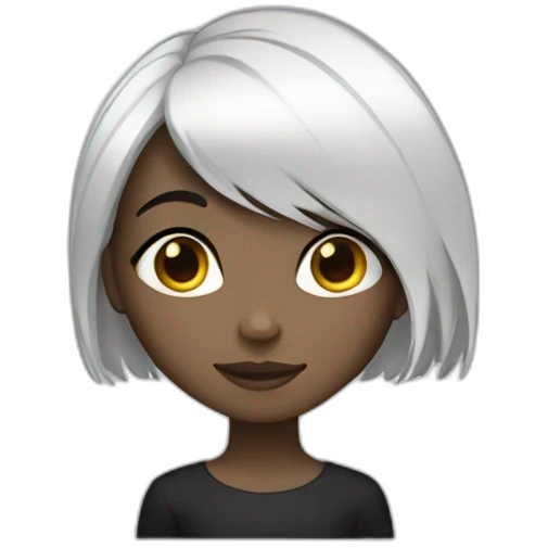 girl white and black hair emoji