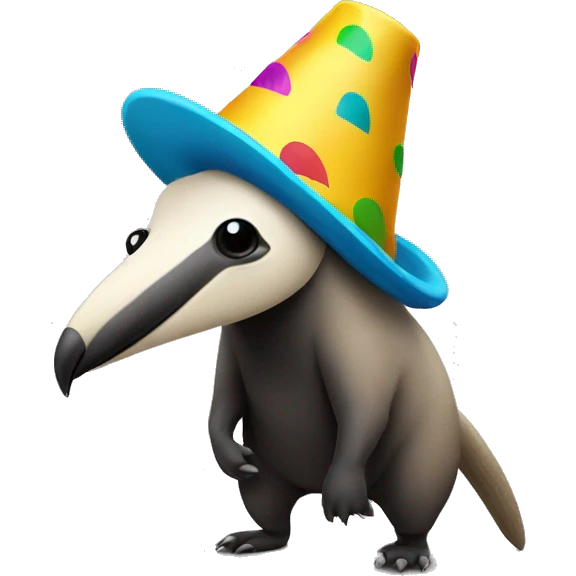 anteater with party hat emoji
