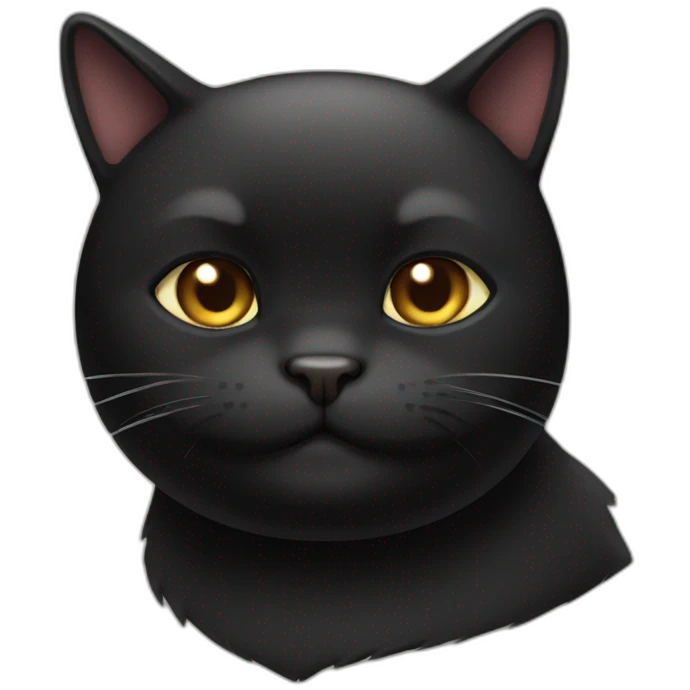 fat black cat emoji