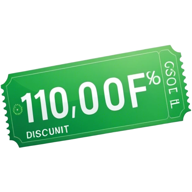 10% off discount green ticket  emoji