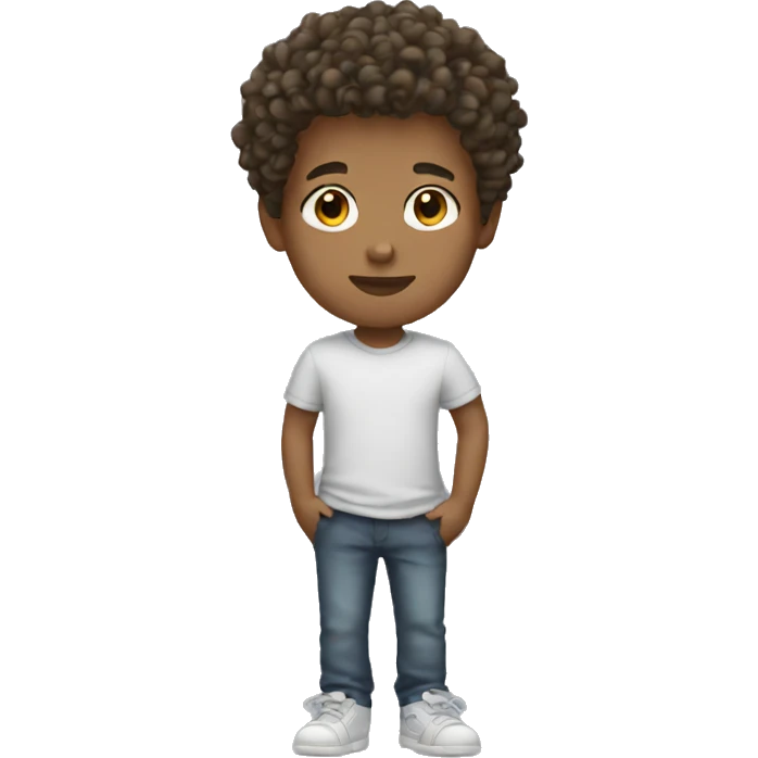 boy with fade and curly hair emoji