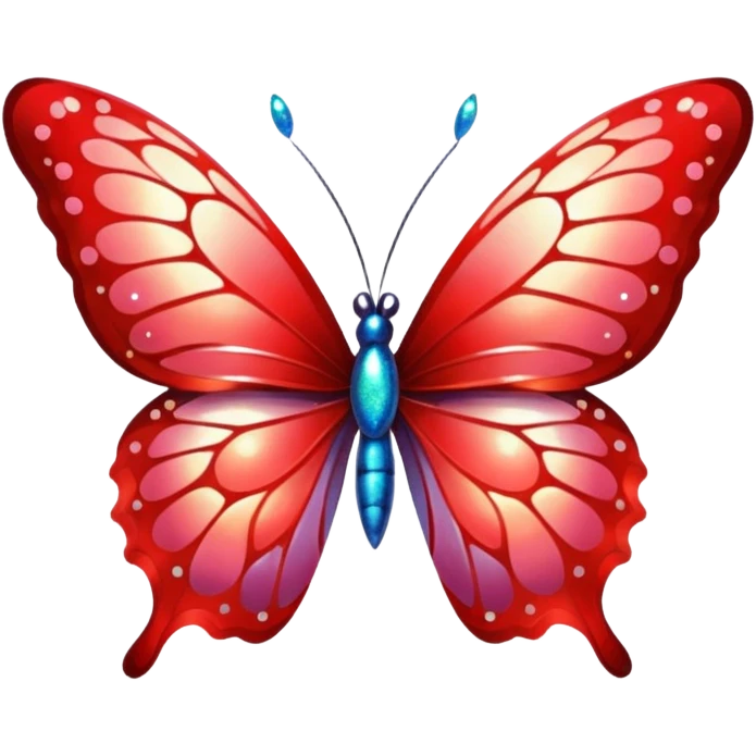 red glitter butterfly emoji