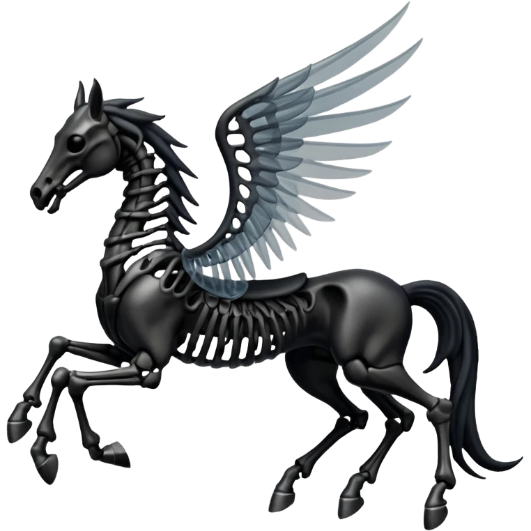 thestral: Winged horses visible only to those who have witnessed death and understand its significance. emoji