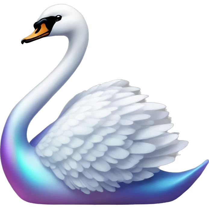 Iridescent swan emoji