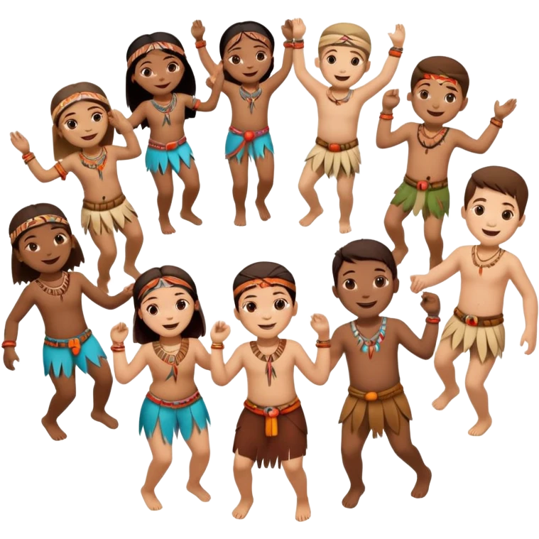 tribals dancing holding hands dancing in a circl emoji
