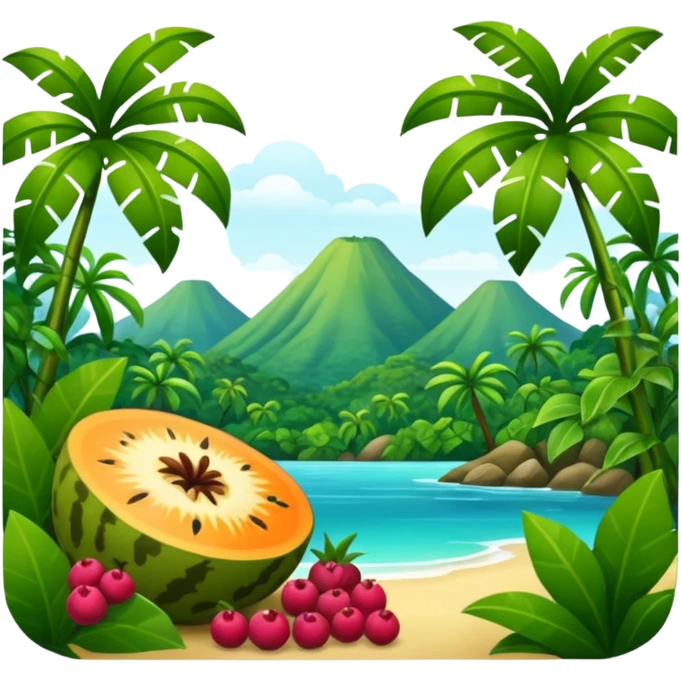 tropical jungle fruit landscape emoji