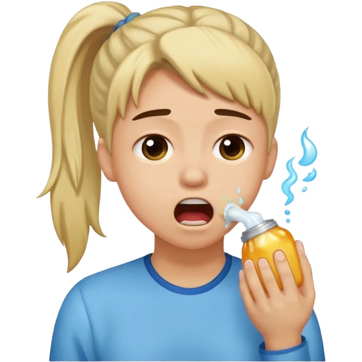 I want to have the regular puke emoji (this one :face_with_open_mouth_vomiting: ) but with a pony tail, like Ariana Grande emoji