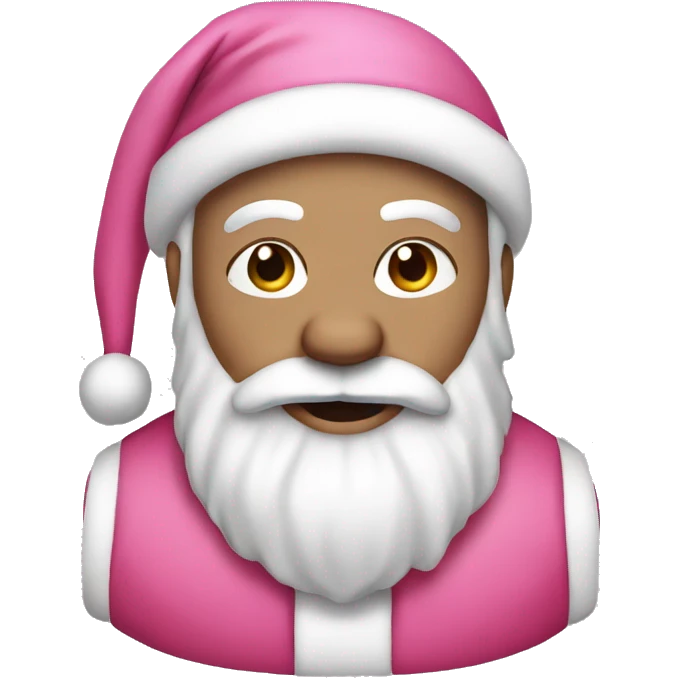 White skin coloured pink Santa emoji