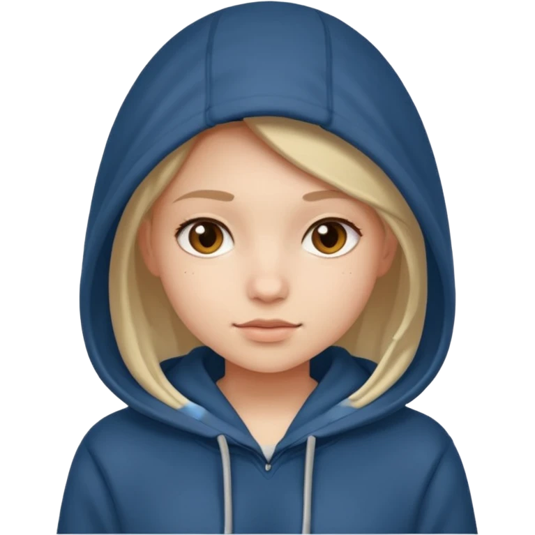 Girl waring a hoody emoji