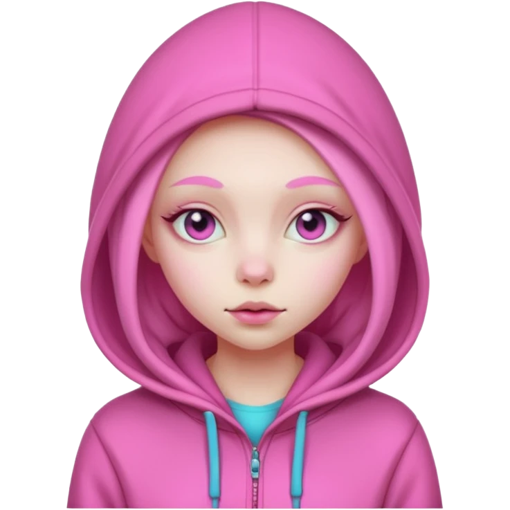 PINK ALIEN GIRL WEARING HOODIES



















 emoji
