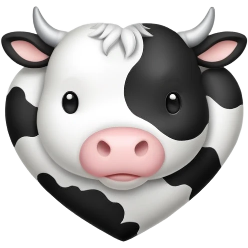 Cute heart with cow print pattern emoji