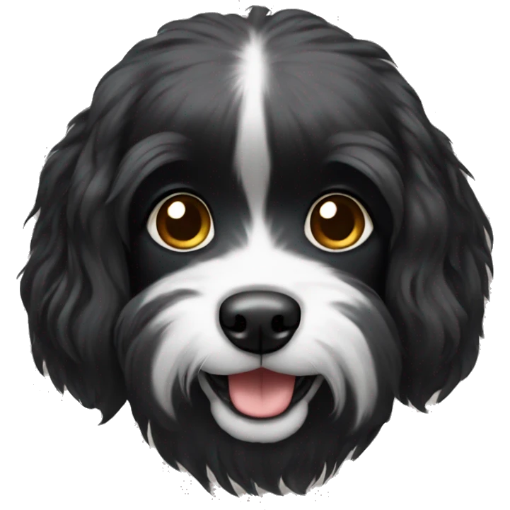 Small black long hair dog emoji