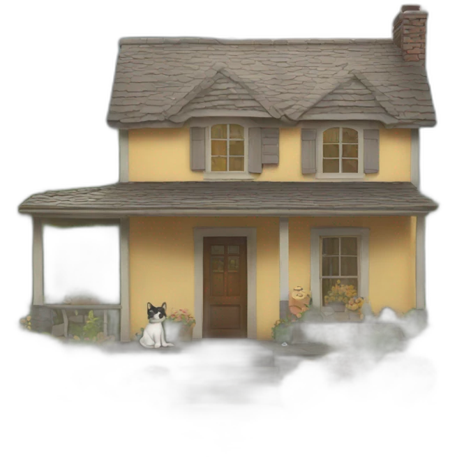 house and cat emoji
