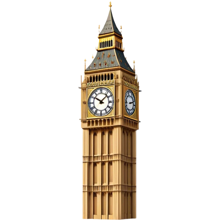 Cinematic Realistic Big Ben Landmark Emoji, showcasing the historic clock tower in exquisite detail rendered with dynamic lighting and rich textures that highlight its timeless grandeur. emoji